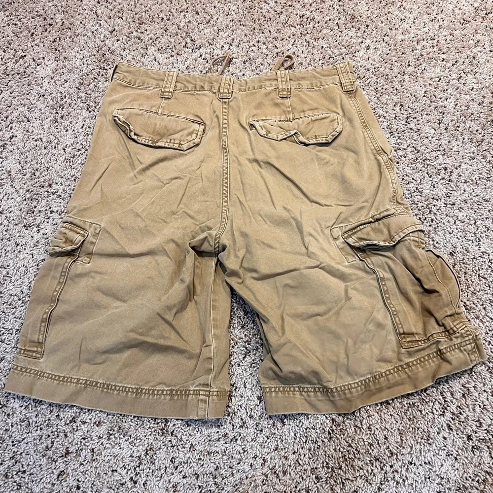 VINTAGE Mossimo Cargo Supply Shorts Mens 34 Khaki Tan Baggy Utility Skater Y2K